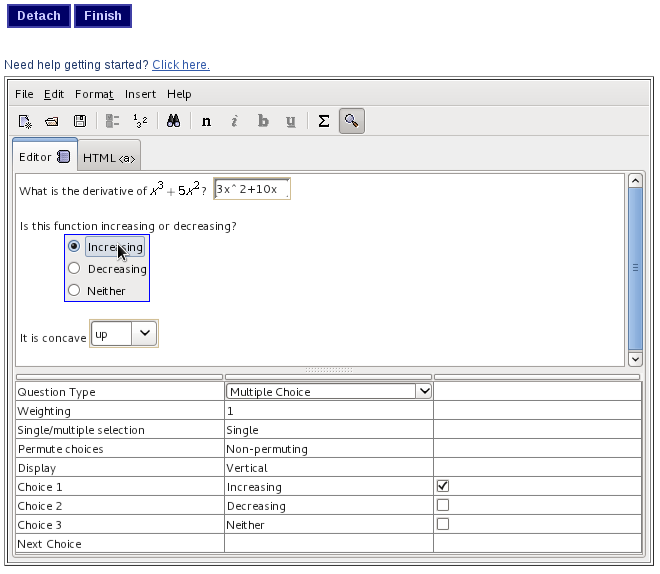 Inline Math Question Type EDU Question Types